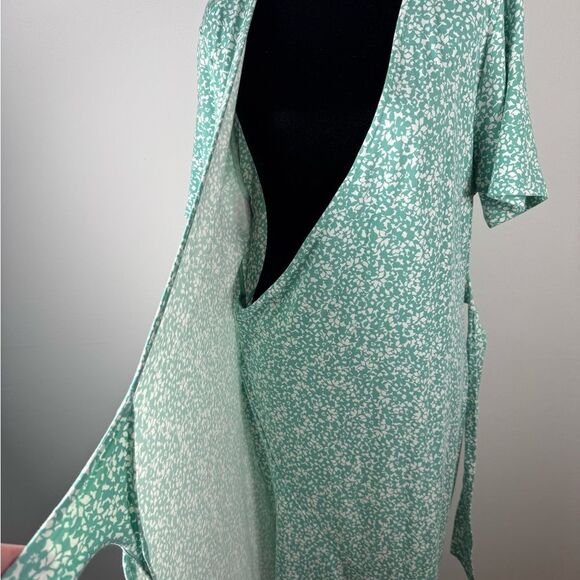 Lands' End Women’s Large Vneck Wrap Midi length Patterned Dress cotton - Picture 14 of 14